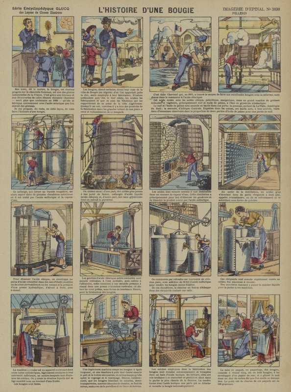 Historien om et stearinlys (farve litho) af French School