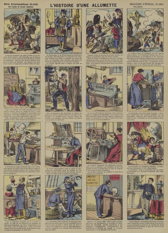 Historien om en tændstik (farve litho) af French School