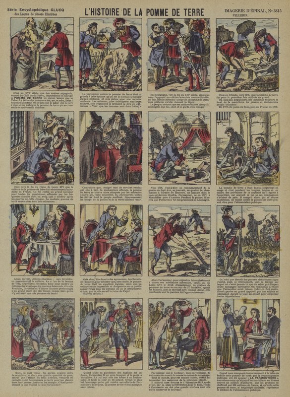 Historien om kartoflen (farve litho) af French School