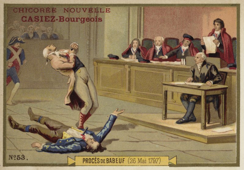 Retssagen mod Gracchus Babeuf, Paris, den franske revolution, 26. maj 1797 af French School