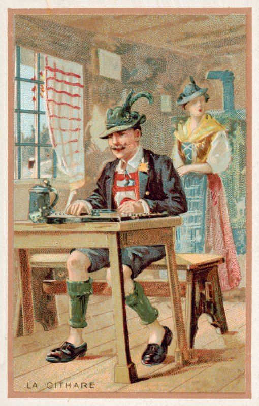 Zither (chromolitho) af French School