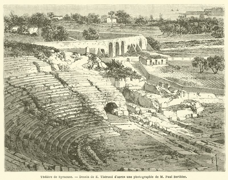 Theatre de Syracuse (gravering) af French School
