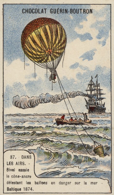 Theodore Sivel tester et kegleformet ballonanker over Østersøen af French School