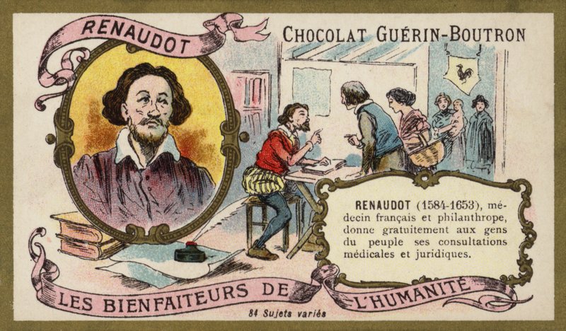 Theophraste Renaudot, fransk læge og filantrop (chromolitho) af French School
