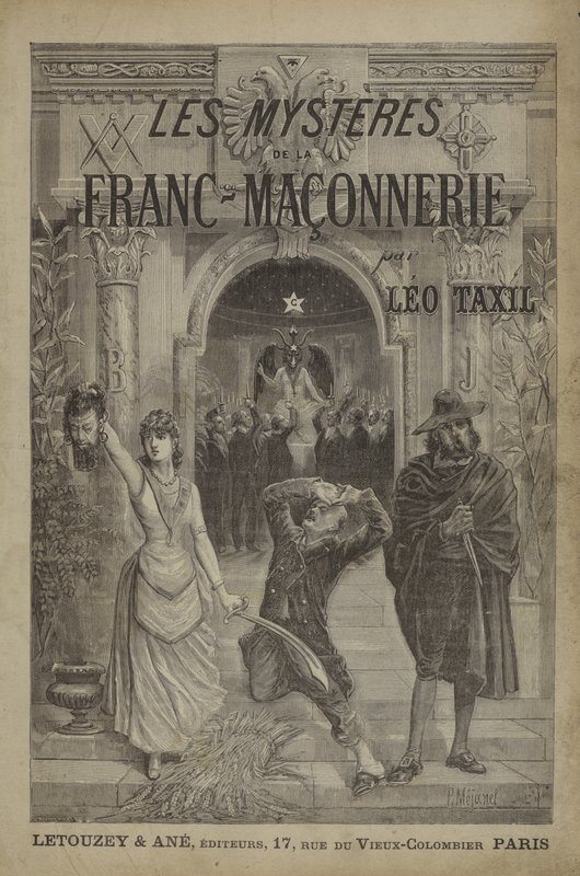 Titelsideillustration til The Mysteries of Freemasonry Unveiled (gravering) af French School