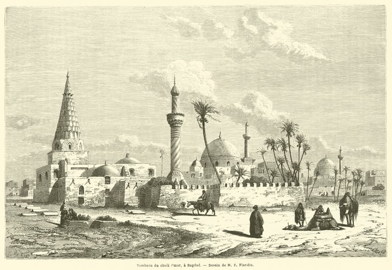 Sheikh Omars grav i Bagdad (gravering) af French School