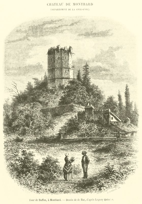 Buffon Tower, i Montbard (gravering) af French School