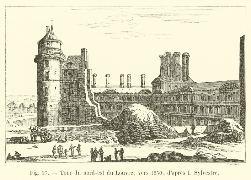 Louvres nordøstlige tårn, omkring 1650, efter I Sylvestre af French School