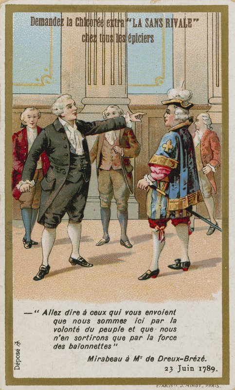 Handelskort, der viser komte de Mirabeau