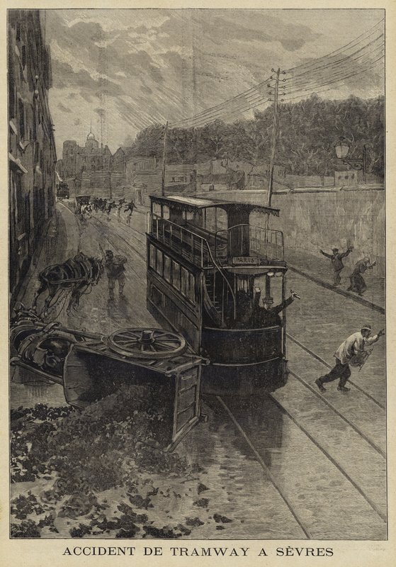 Sporvognsulykke i Sevres, Frankrig, 1897 af French School