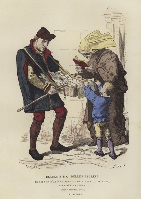 Rejsende bogsælger, 1400-tallet af French School