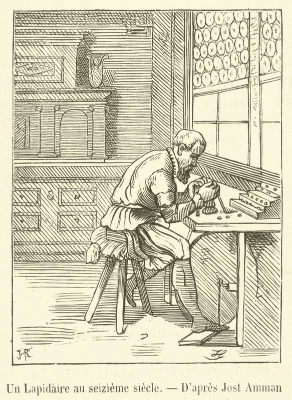 En Lapidary i det sekstende århundrede (gravering) af French School