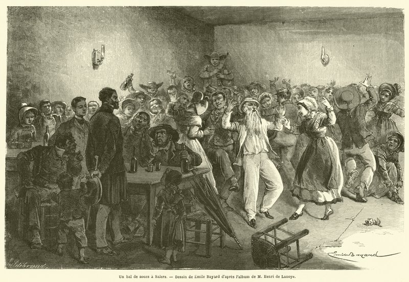 A bal de noces a Salers (gravering) af French School