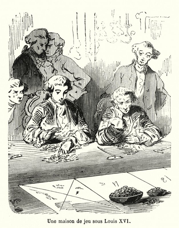 Et spillehus under Louis XVI (gravering) af French School