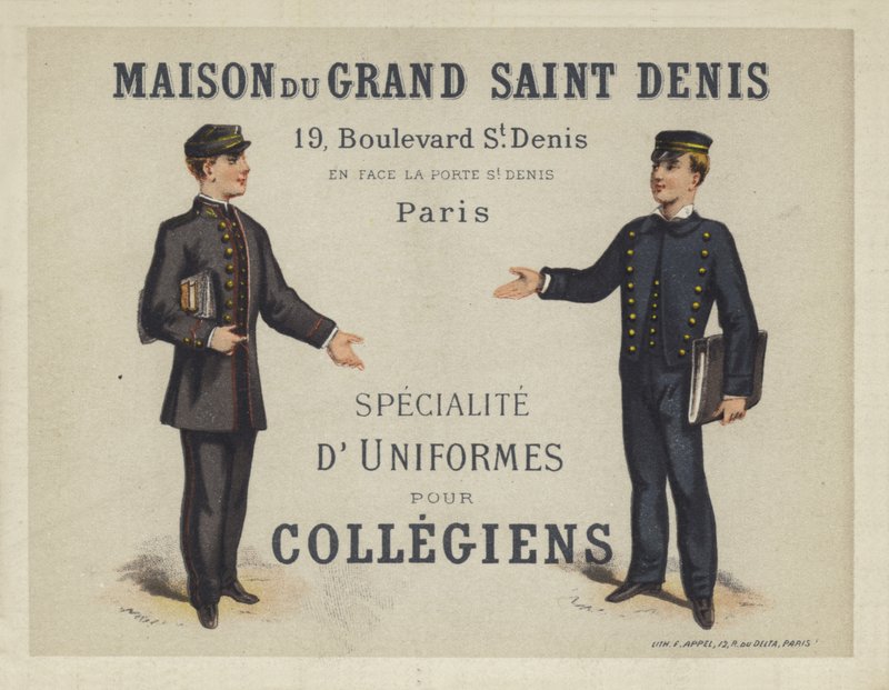 Uniformer for franske kollegier, annonce for Maison du Grand Saint Dennis af French School