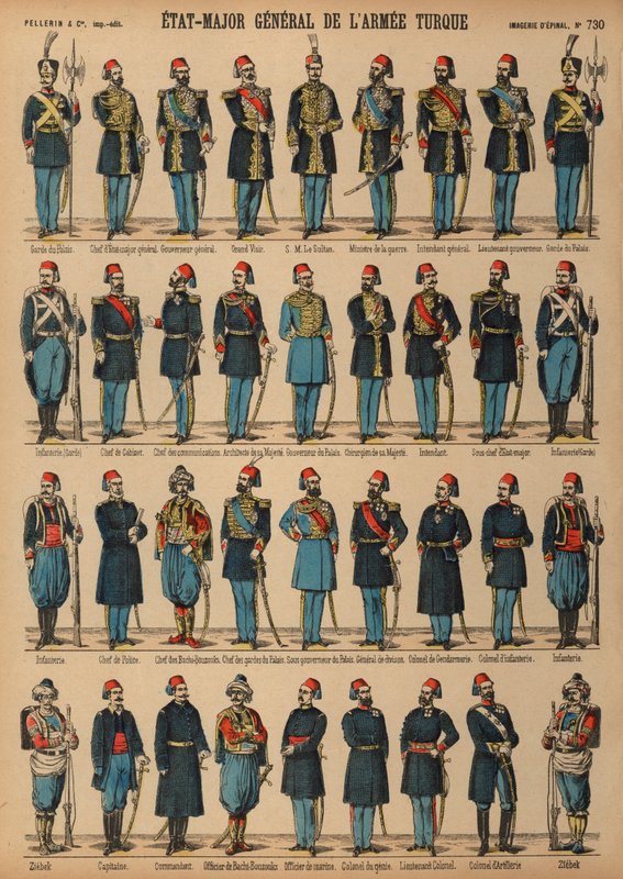 Uniforms of the Ottoman Turkish armydani af French School