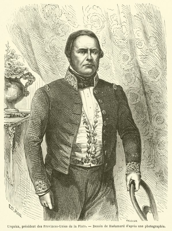 Urquiza, præsident for Provinces-Unies de la Plata (gravering) af French School