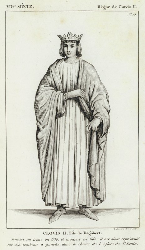VII århundrede, regeringstid af Clovis II, Clovis II, søn af Dagobert (gravering) af French School