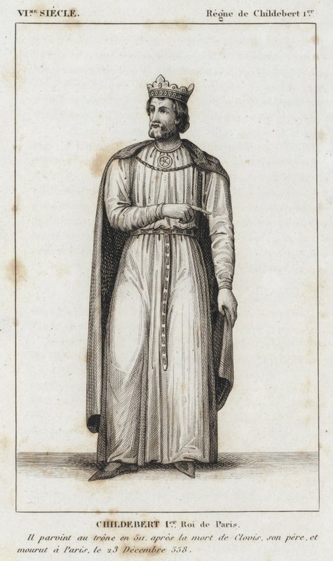 VI Century, Reign of Childebert I, Childebert I, King of Paris (gravering) af French School