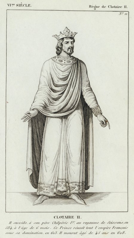 VI Century, Reign of Clotaire II, Clotaire II (gravering) af French School