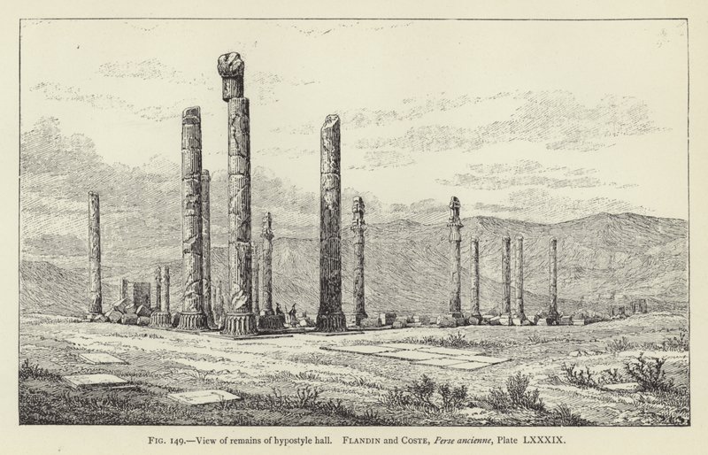 Udsigt over resterne af hypostyle hall af French School