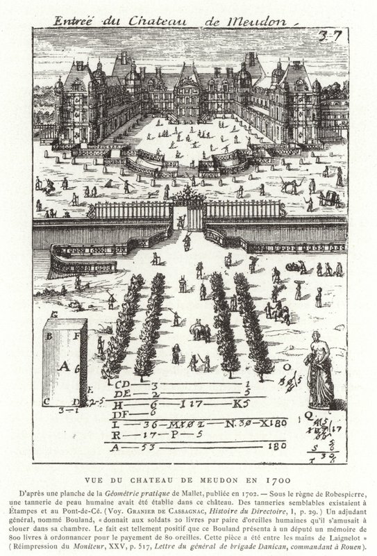 Udsigt over Chateau de Meudon i 1700 af French School