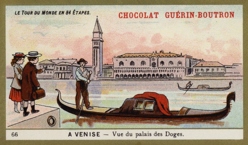 Udsigt over Dogepaladset, Venedig (chromolitho) af French School