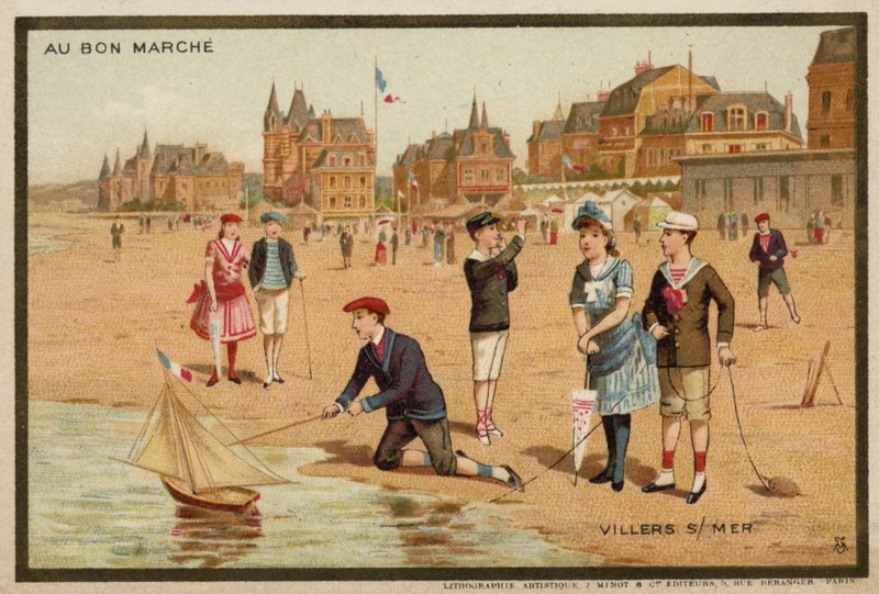 Villers-sur-Mer, Frankrig (chromolitho) af French School
