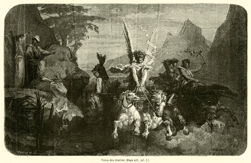 Vision des chariots (gravering) af French School