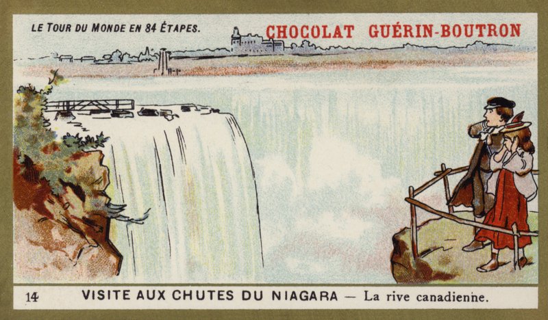 Besøg i Niagara Falls - den canadiske side (chromolitho) af French School