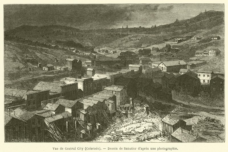Vue de Central City, Colorado (gravering) af French School