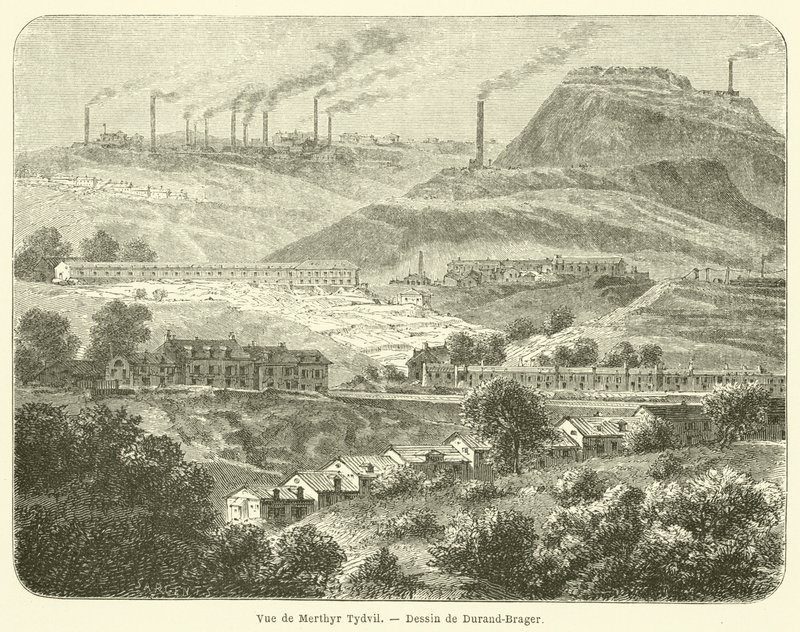 Udsigt over Merthyr Tydfil (gravering) af French School