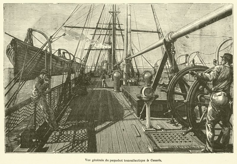 Generelt billede af det transatlantiske linjeskib Canada (gravering) af French School