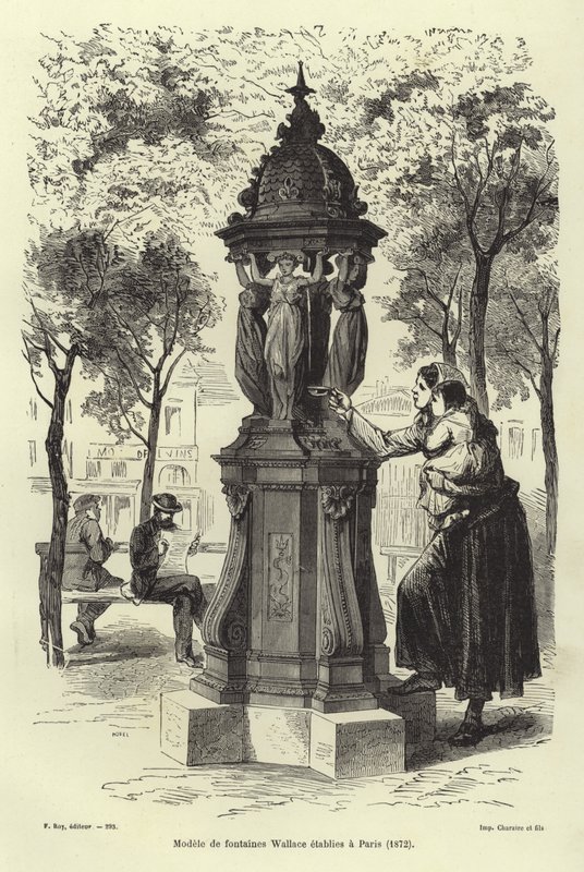 Wallace springvand installeret i Paris i 1872 af French School