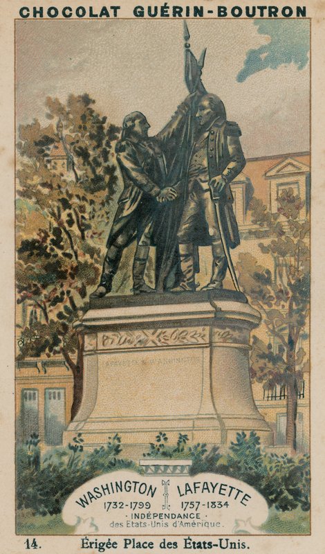 Washington, 1732-1799, Lafayette, 1757-1834, Uafhængighed, Amerikas Forenede Stater, opført Place des Etats-Unis af French School