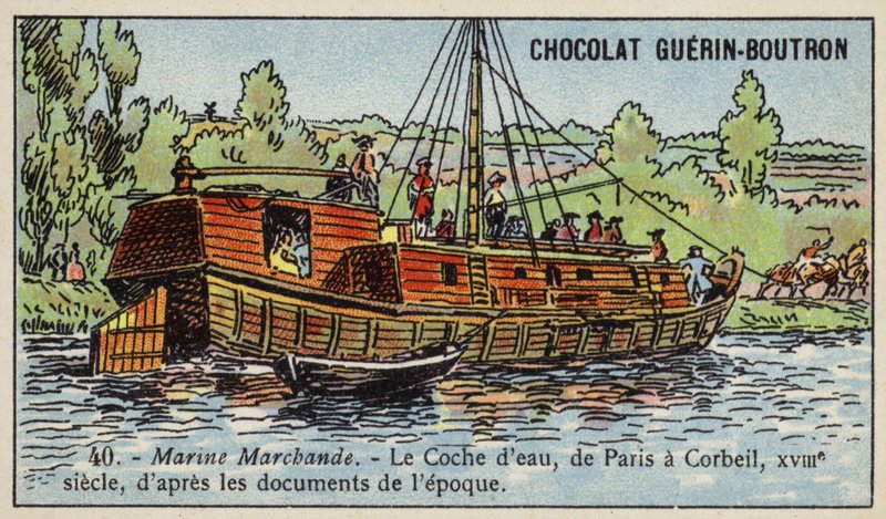 Vandvogn fra Paris til Corbeil af French School