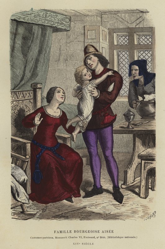 Velhavende borgerlig familie, 1300-tallet af French School