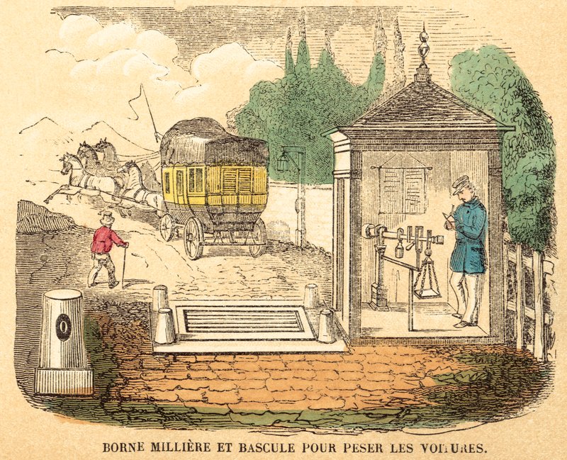 Vægte og mål (farvet gravering) af French School