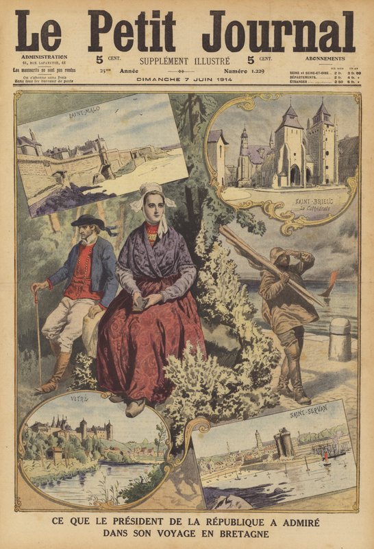 Hvad Frankrigs præsident beundrede under sit besøg i Bretagne (farve litho) af French School
