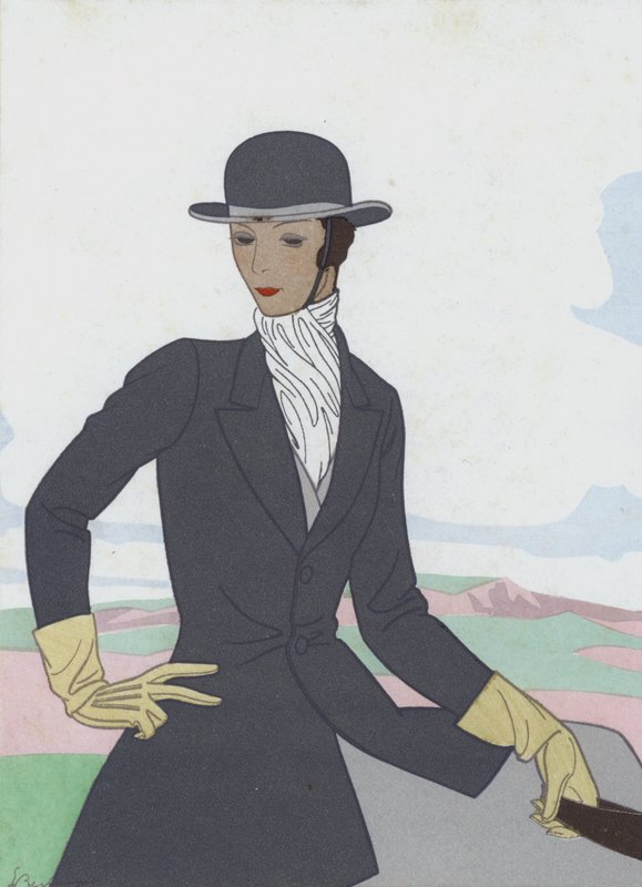 Design af ridedragt til kvinder fra 1920