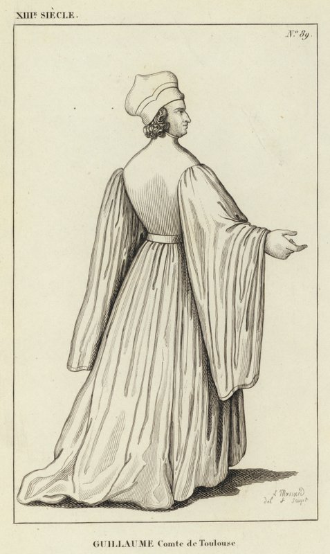 XIII Century, Guillaume, greve af Toulouse (gravering) af French School