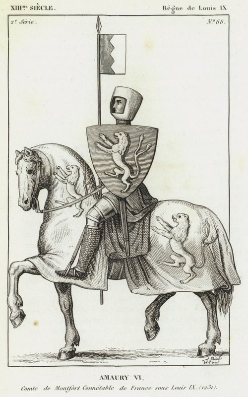 XIII århundrede, regeringstid af Ludvig IX, Amaury VI, greve af Montfort Constable af Frankrig under Ludvig IX af French School
