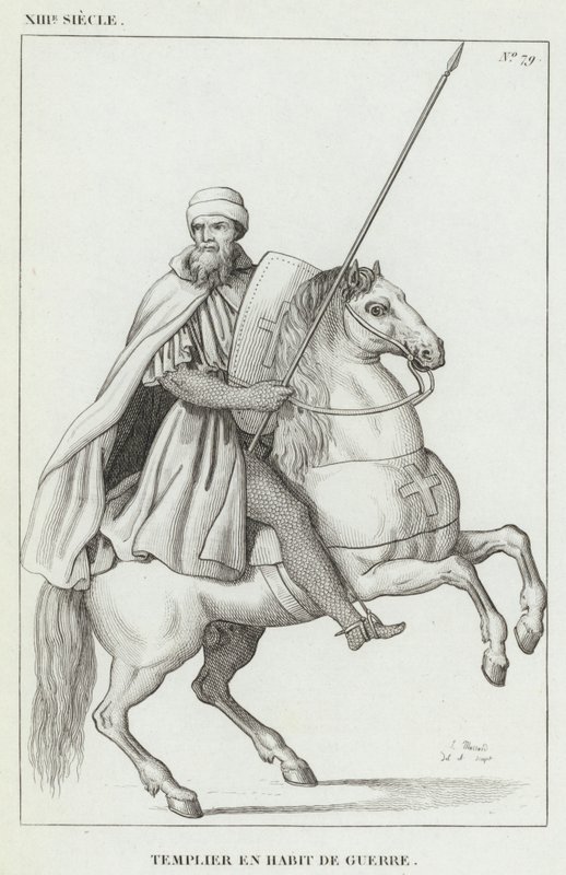 XIII Century, Templar i krigskjole (gravering) af French School
