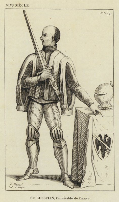 XIV Century, Du Guesclin, Frankrigs konstabel (gravering) af French School