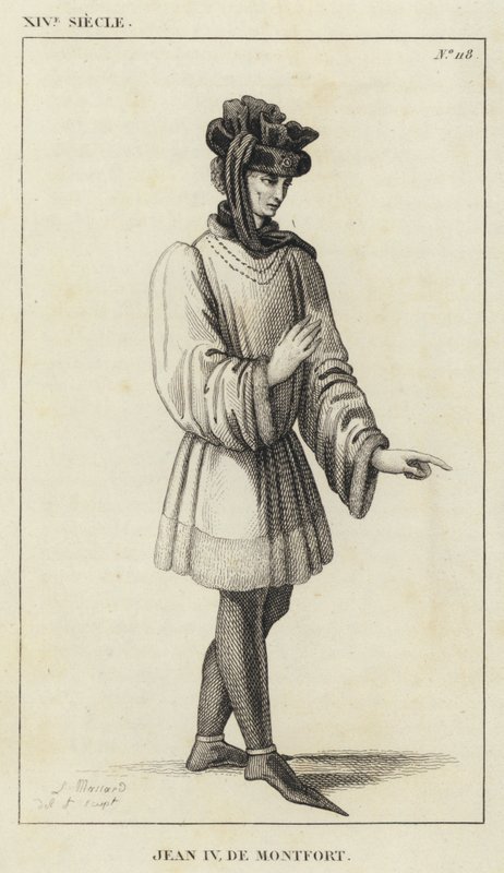 XIV Century, Jean IV de Montfort (gravering) af French School