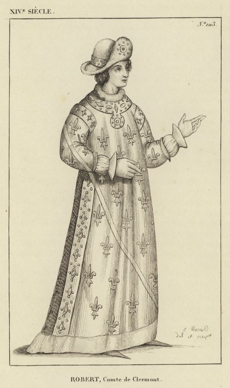XIV Century, Robert, greve af Clermont (gravering) af French School