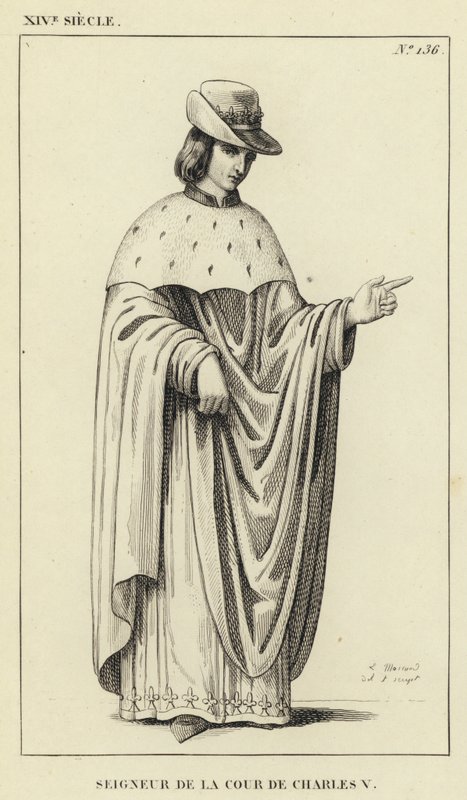 XIV Century, Lord of the Court of Charles V (gravering) af French School