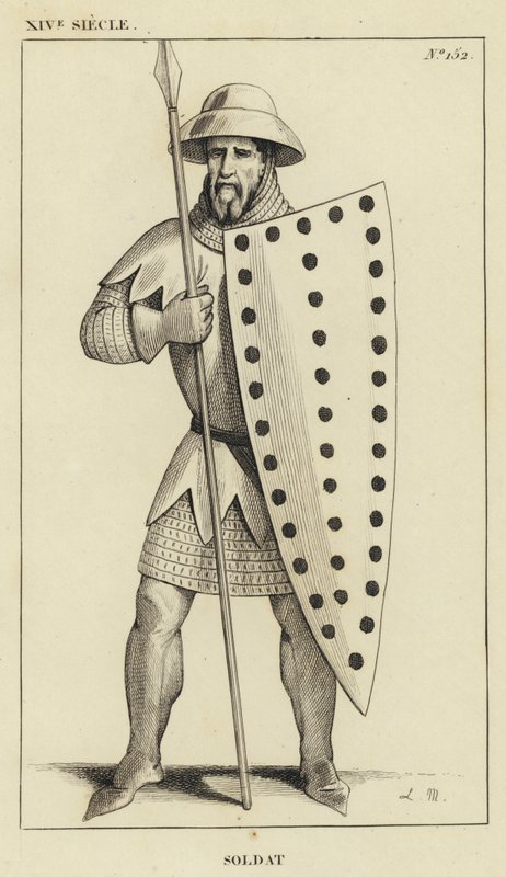 XIV Century, Soldat (gravering) af French School