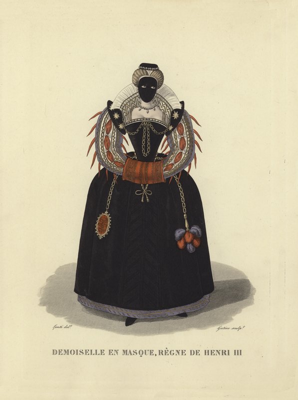 Ung dame i maske, regeringstid af Henry III af Frankrig af French School