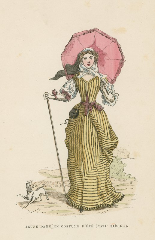 Young woman in summer dress, 17th Century  af French School
